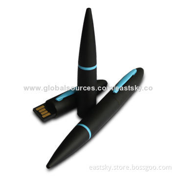 Pen-shaped USB Flash Drive, Logo Imprint and Advertisement Data Preloading are Welcome